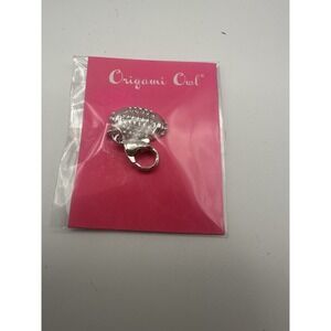 Origami Owl Pave Football Dangle Charm DG4051 Silver Crystal Sports Jewelry NEW